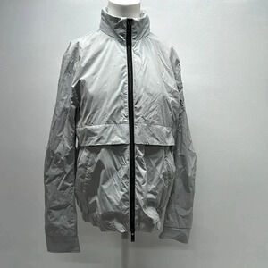 J Lindeberg Melocly Jacket Light Coat Packable Hooded Full Zip Gray Womens Large
